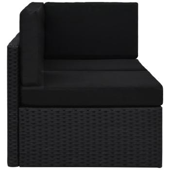 Modulares 2-Sitzer-Sofa Poly Rattan Schwarz