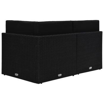 Modulares 2-Sitzer-Sofa Poly Rattan Schwarz