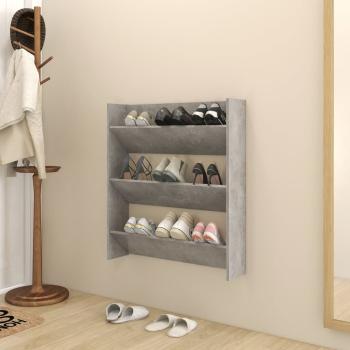 ARDEBO.de - Wand-Schuhschrank Betongrau 80x18x90 cm Holzwerkstoff