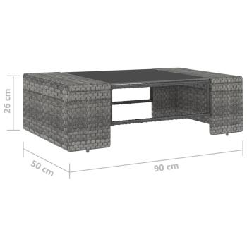 8-tlg. Garten-Lounge-Set mit Kissen Grau Poly Rattan
