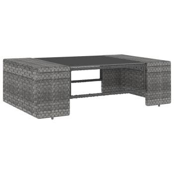 8-tlg. Garten-Lounge-Set mit Kissen Grau Poly Rattan