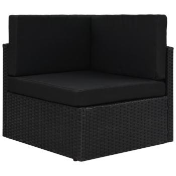 10-tlg. Garten-Lounge-Set Poly Rattan Schwarz