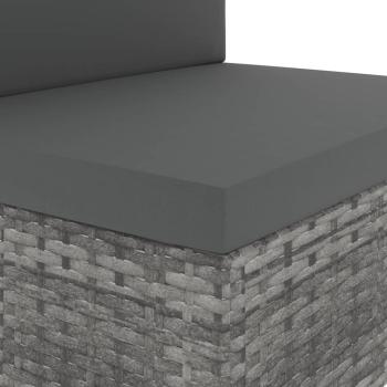 9-tlg. Garten-Lounge-Set Poly Rattan Grau