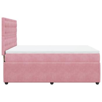 Boxspringbett mit Matratze Rosa 160x200 cm Samt