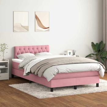 ARDEBO.de - Boxspringbett mit Matratze Rosa 120x220 cm Samt