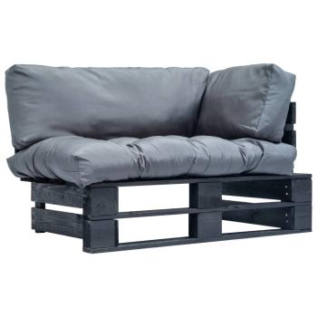 ARDEBO.de - Outdoor-Sofa Paletten mit Kissen in Grau Kiefernholz