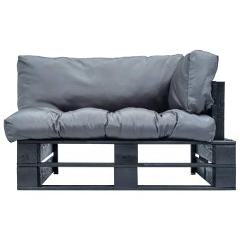 Outdoor-Sofa Paletten mit Kissen in Grau Kiefernholz