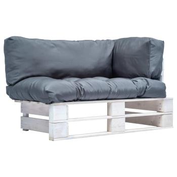 Garten-Palettensofa mit Grauen Kissen Kiefernholz