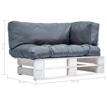 Garten-Palettensofa mit Grauen Kissen Kiefernholz
