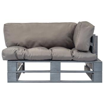 Outdoor-Sofa Paletten mit Kissen in Grau Kiefernholz