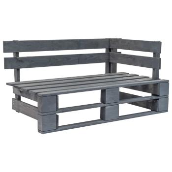 Outdoor-Sofa Paletten mit Kissen in Grau Kiefernholz