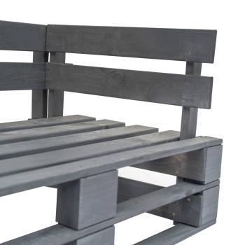Outdoor-Sofa Paletten mit Kissen in Grau Kiefernholz