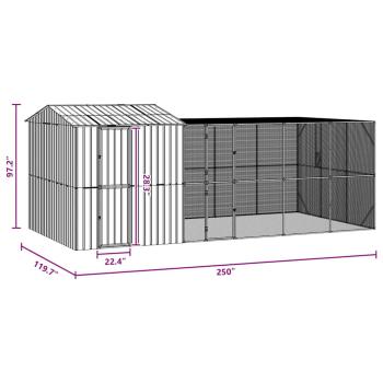 Voliere mit Erweiterung Anthrazit 310x619x247 cm Stahl