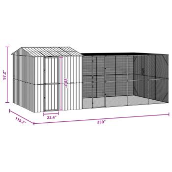 Vogelkäfig Anthrazit 635 x 304 x 247 cm Verzinkter Stahl