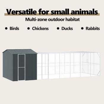 Vogelkäfig Anthrazit 845 x 304 x 247 cm Verzinkter Stahl