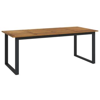 ARDEBO.de - 7-teiliges Garten Esszimmer Set Schwarz Poly-Rattan Akazie, Stapelbare Gartenstühle mit Kissen 2 Stk Schwarz Poly-Rattan