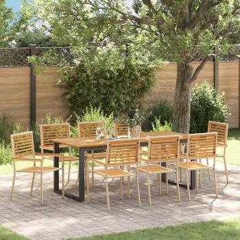 ARDEBO.de - Garten Essgruppe 9 stk. Beige Massivholz Akazie