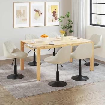 ARDEBO.de - Esszimmerstühle 6 Stk. Drehbar Creme Samt