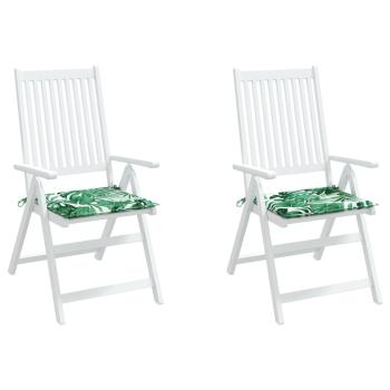 Stuhlkissen 2 Stk. Blattmuster 40x40x3 cm Stoff