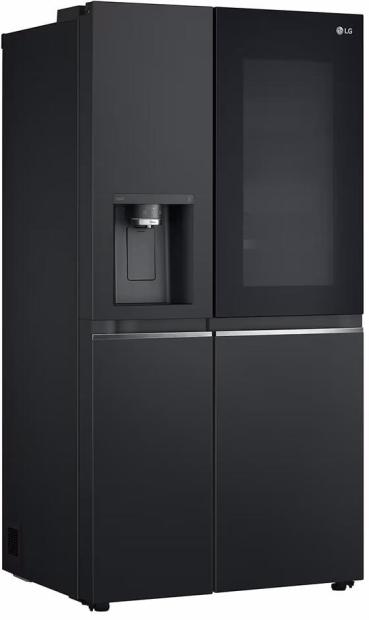 LG GSGV91EVAD Stand Side-by-Side Kombination, 91,3 cm breit, 635 L, Eis-, Crushed Ice- und Wasserspender, Wassertank, WLAN, Essence Black Steel