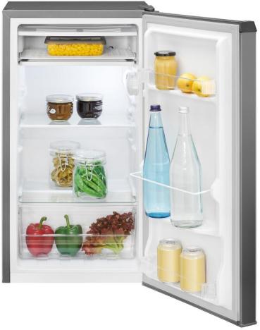 Bomann KS 7257 Stand Kühlschrank, 45 cm breit, 83 L, LED Innenraumbeleuchtung, Frostfach mit Eiswürfelschale, graphit