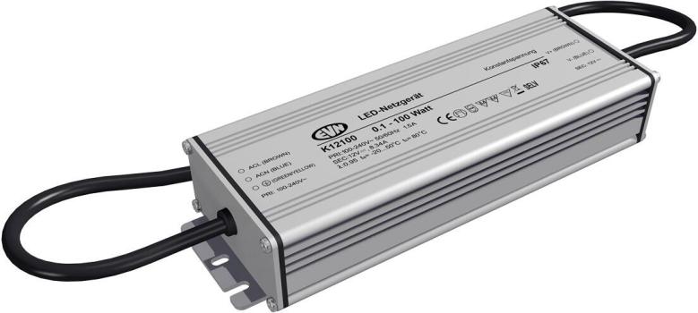 ARDEBO.de EVN Netzgerät, 12V/DC, 0,1-100W, IP67, Primär: 100-240V (K12100)