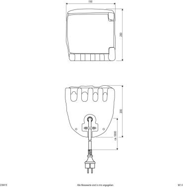 EVN 4-fach Energieverteiler, Stein, IP44, 230V, max. 3680W / 16A, grau (230415)