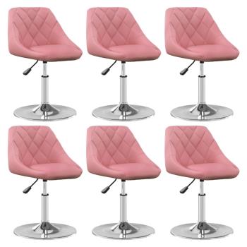 ARDEBO.de - Esszimmerstühle 6 Stk. Drehbar Rosa Samt