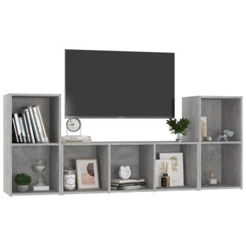 3-tlg. TV-Schrank-Set Betongrau Holzwerkstoff