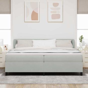 ARDEBO.de - Boxspringbett mit Matratze Hellgrau 200x200 cm Samt
