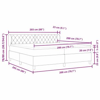 Boxspringbett mit Matratze Hellgrau 200x200 cm Samt