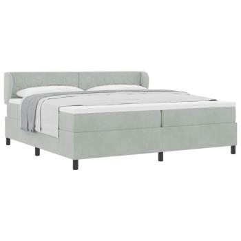 Boxspringbett mit Matratze Hellgrau 200x200 cm Samt