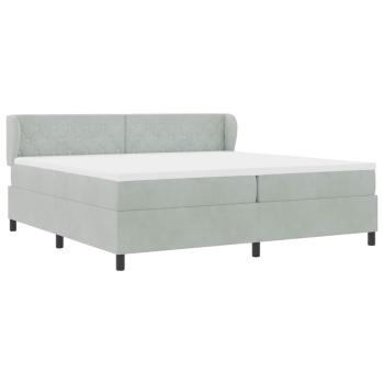 Boxspringbett mit Matratze Hellgrau 200x200 cm Samt