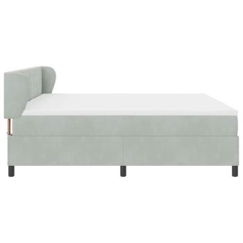 Boxspringbett mit Matratze Hellgrau 200x200 cm Samt