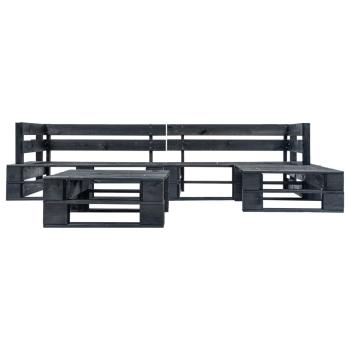4-tlg. Paletten-Lounge-Set mit Kissen in Sandfarben Holz