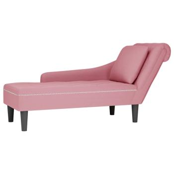 ARDEBO.de - Chaiselongue mit Kissen und Rechter Armlehne Rosa Samt