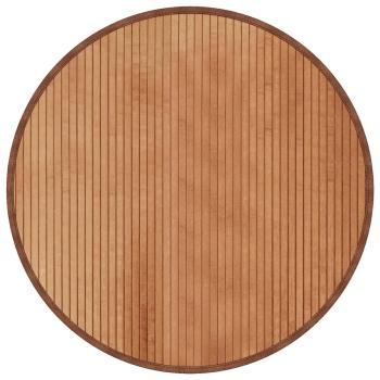 Teppich Rund Natur 80 cm Bambus