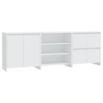 3-tlg. Sideboard Weiß Holzwerkstoff
