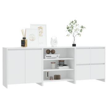 3-tlg. Sideboard Weiß Holzwerkstoff