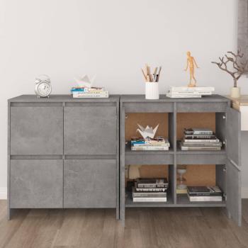 ARDEBO.de - Sideboards 2 Stk. Betongrau 70x41x75 cm Holzwerkstoff