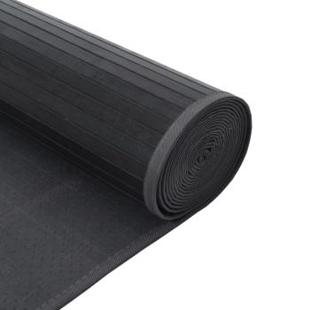 Teppich Rechteckig Grau 60x100 cm Bambus