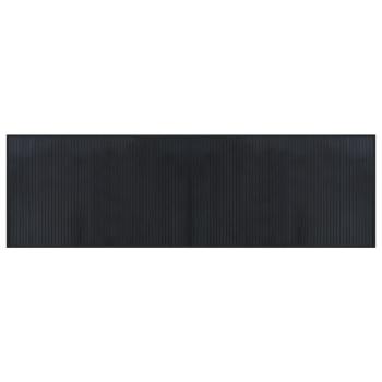 Teppich Rechteckig Schwarz 60x200 cm Bambus