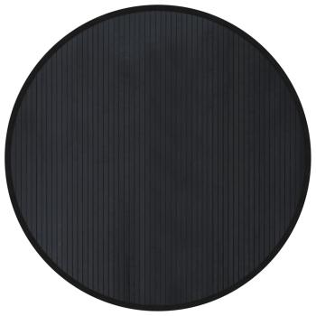 Teppich Rund Schwarz 100 cm Bambus