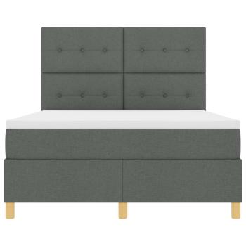 Boxspringbett mit Matratze Dunkelgrau 140x190 cm Stoff