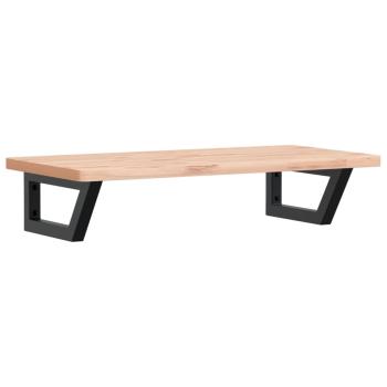 Waschbeckenregal Wandmontage Stahl und Massivholz Buche