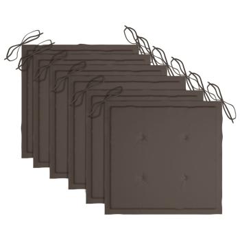 Stapelbare Gartenstühle mit Kissen 6 Stk. Massivholz Teak