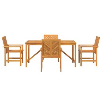4-teiliges Garten Esstischset Massivholz Akazie
