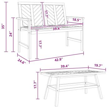 4-teilige Garten Lounge Set Massivholz Akazie