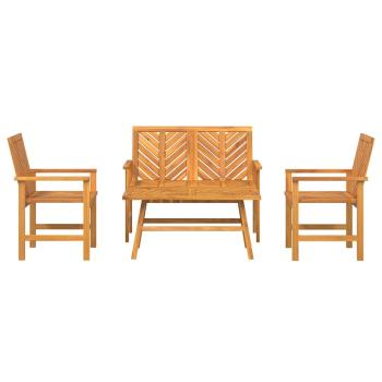 4-teilige Garten Lounge Set Massivholz Akazie
