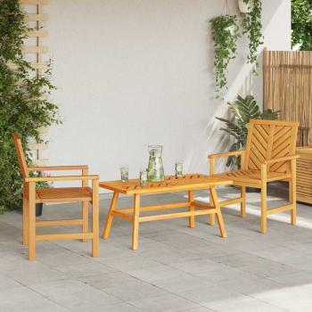 3-teilige Garten Lounge Set Massivholz Akazie